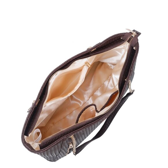 Women's Vegan Leather Brown Colour Satchel Bag – Sling Shoulder Tote Bag - Picture 5 of 10